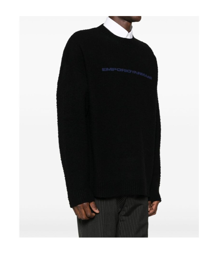 Emporio Armani Logo-print Sweater In Black