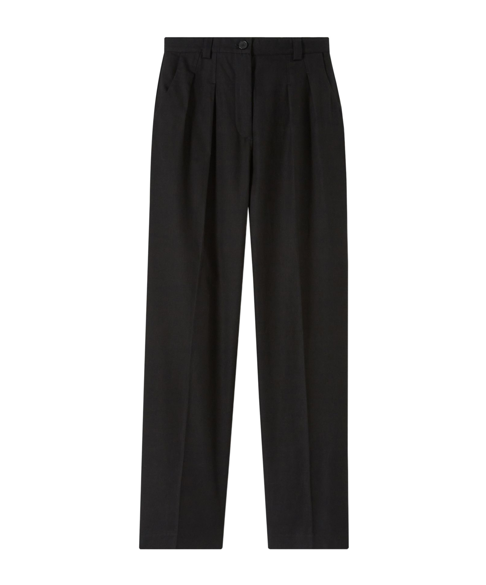 Apc Straight Cotton Trousers In Black