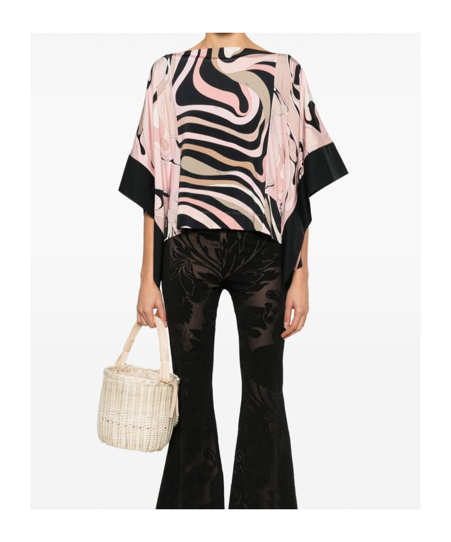 Pucci Marmo-print Blouse In Pink