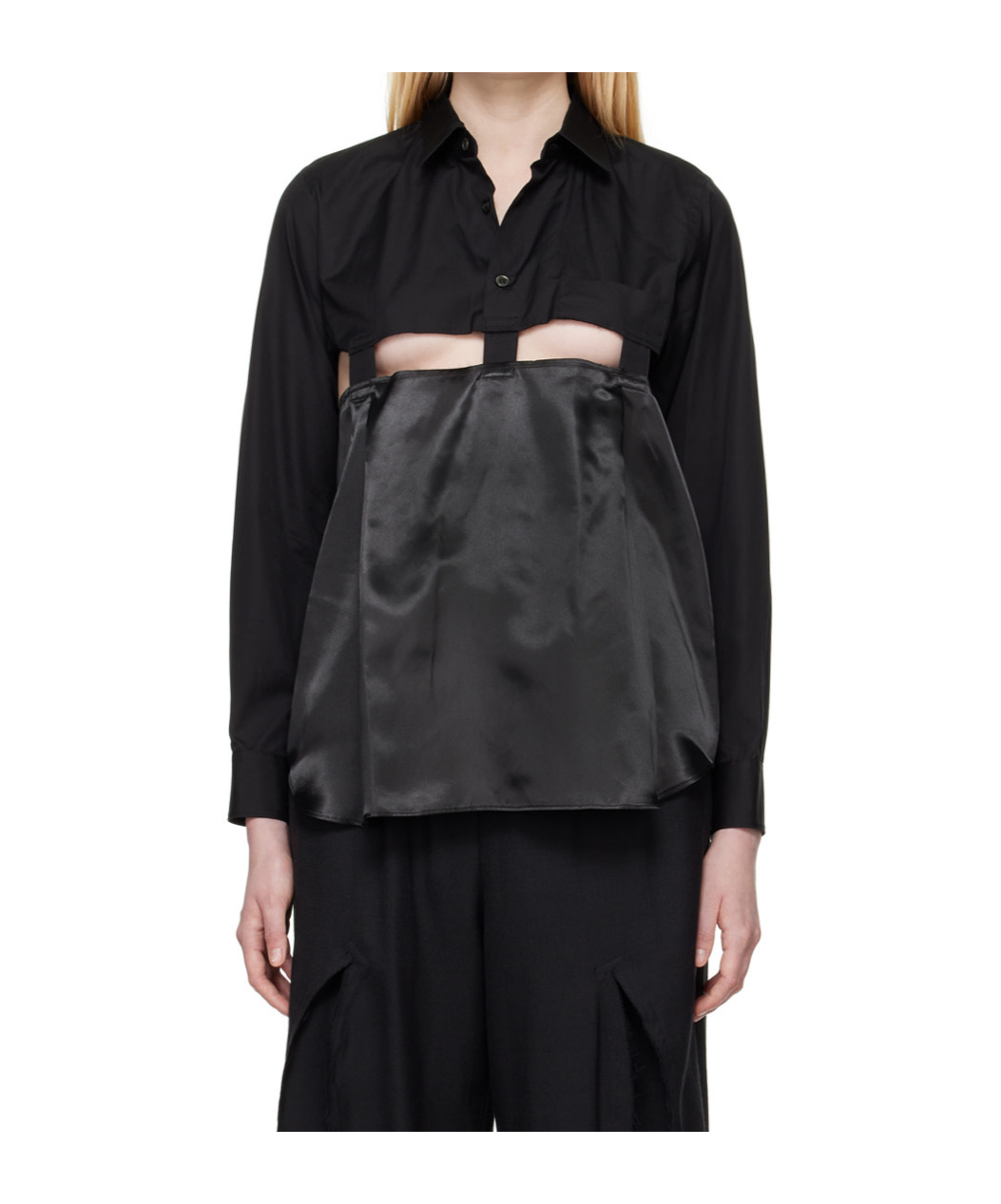 COMME DES GARÇONS LAPEL LONG SLEEVE TOP