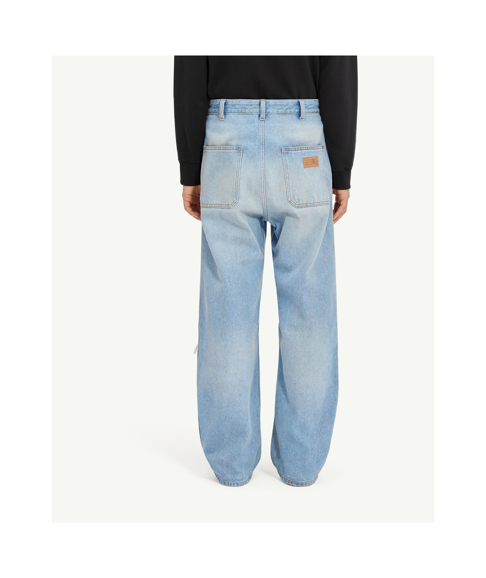 Mm6 Maison Margiela Mm6 By Maison Margiela Relaxed Fit High-waisted Distressed Jeans In Blue