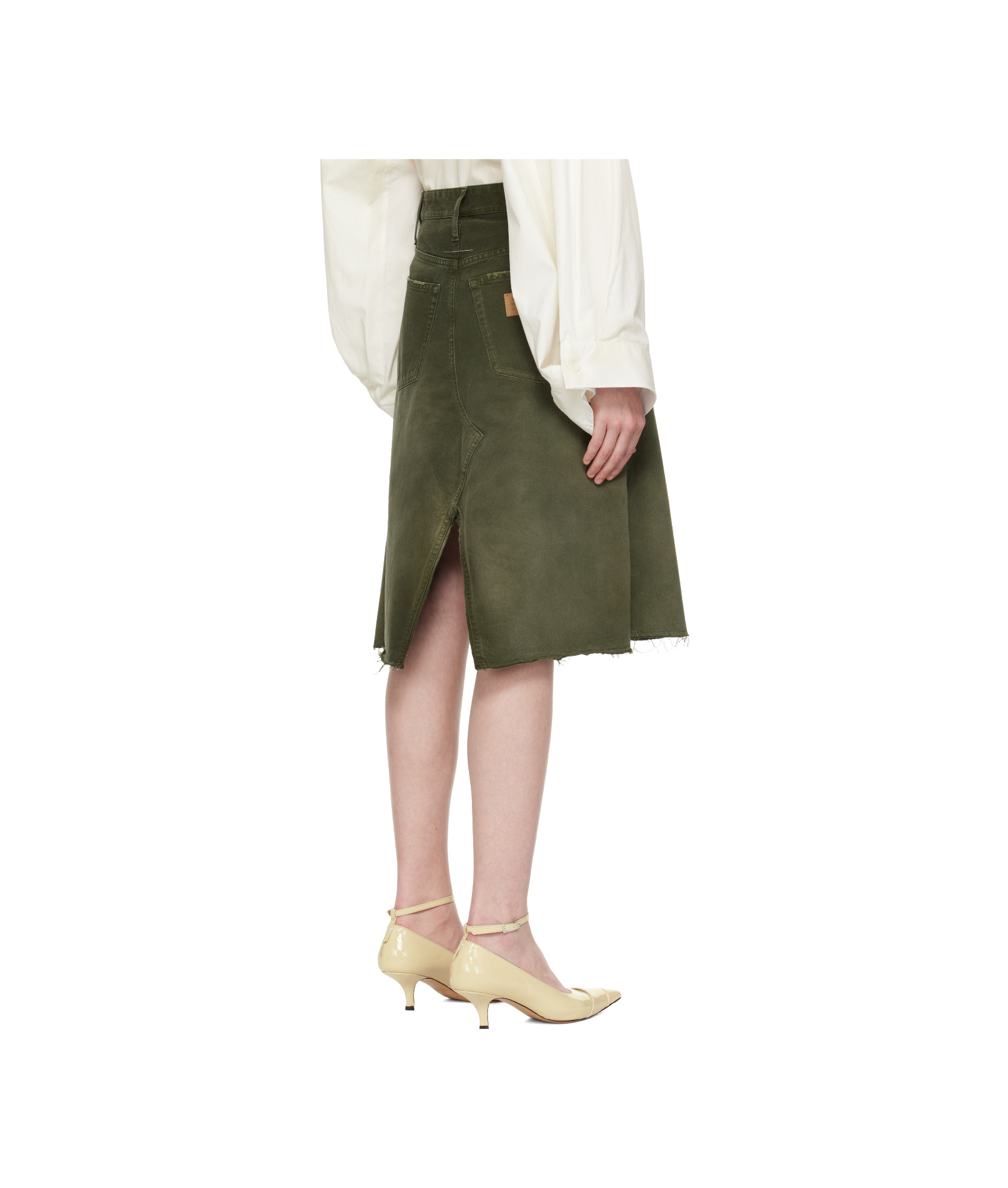 MM6 MAISON MARGIELA LONG DENIM MIDI SKIRT