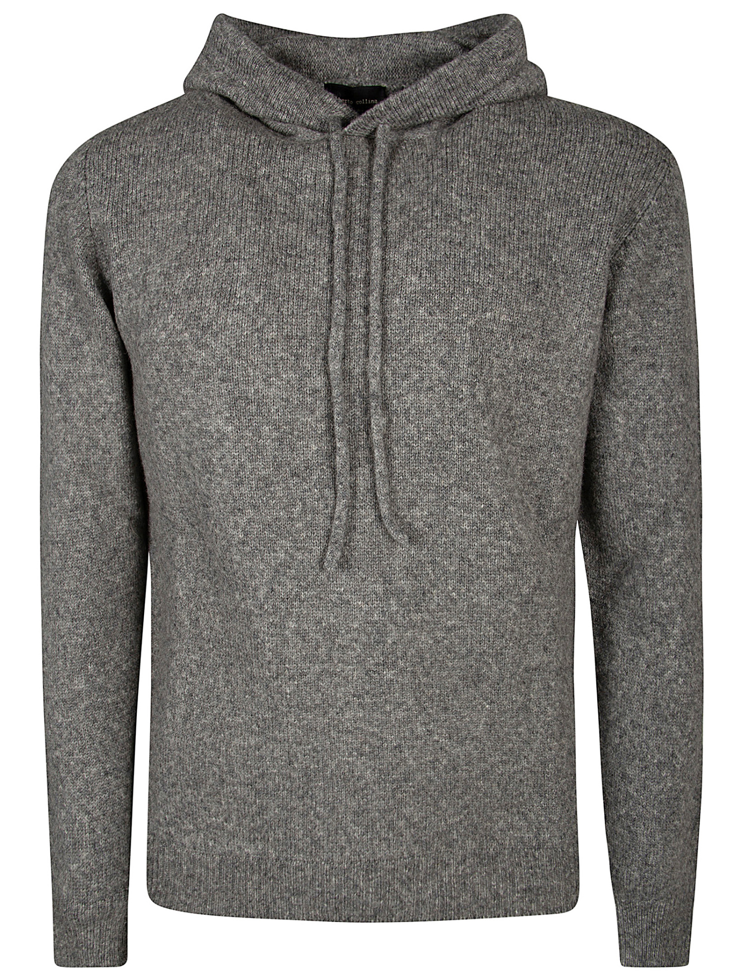 Roberto Collina Textured Knit Hooded Sweater In Medium Grey In Gray