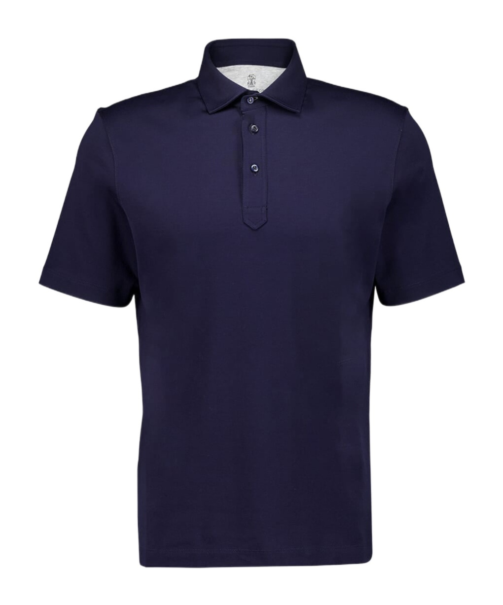 Brunello Cucinelli Men Short Sleeve Polo In Black