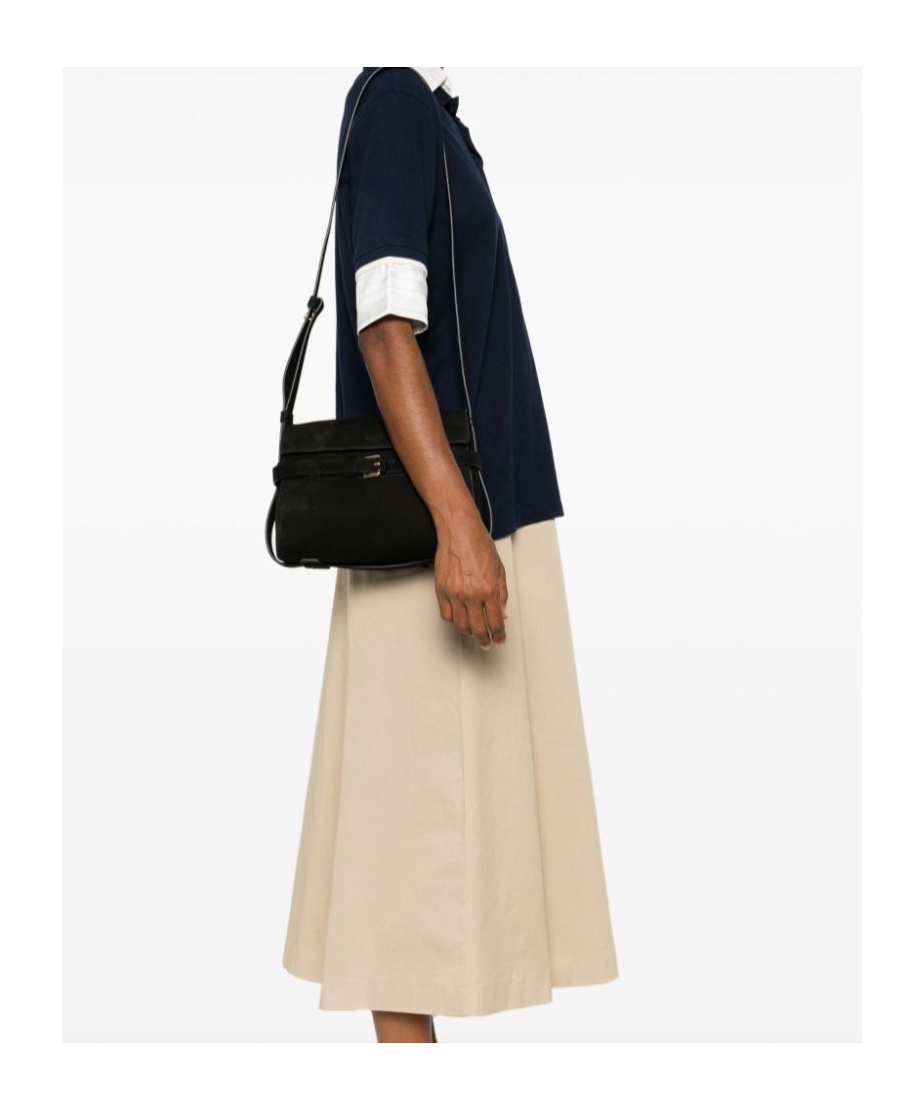 Moschino Tie Me Shoulder Bag In Black