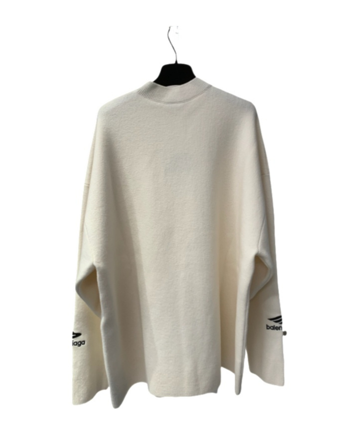 Balenciaga Round Neck Sweater In White