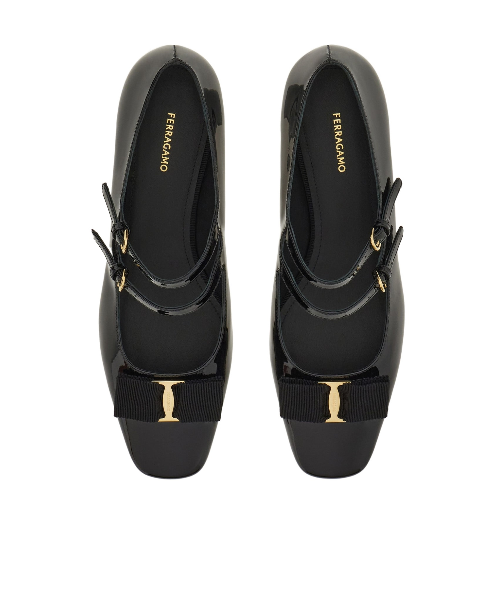 Ferragamo Vara Bow-embellished Patent-leather Mary Jane Pumps