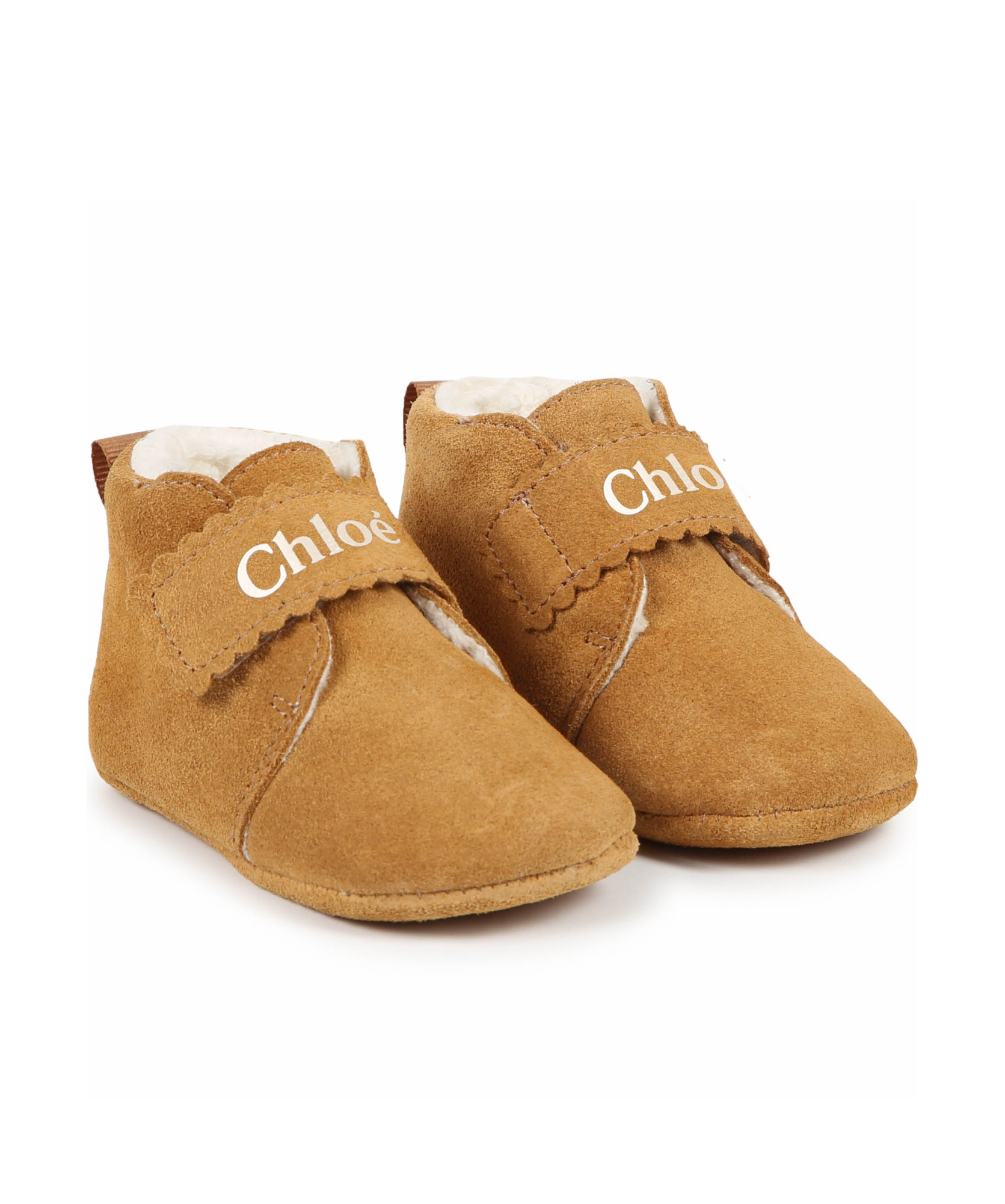 Chloé Logo-print Leather Slippers In Brown