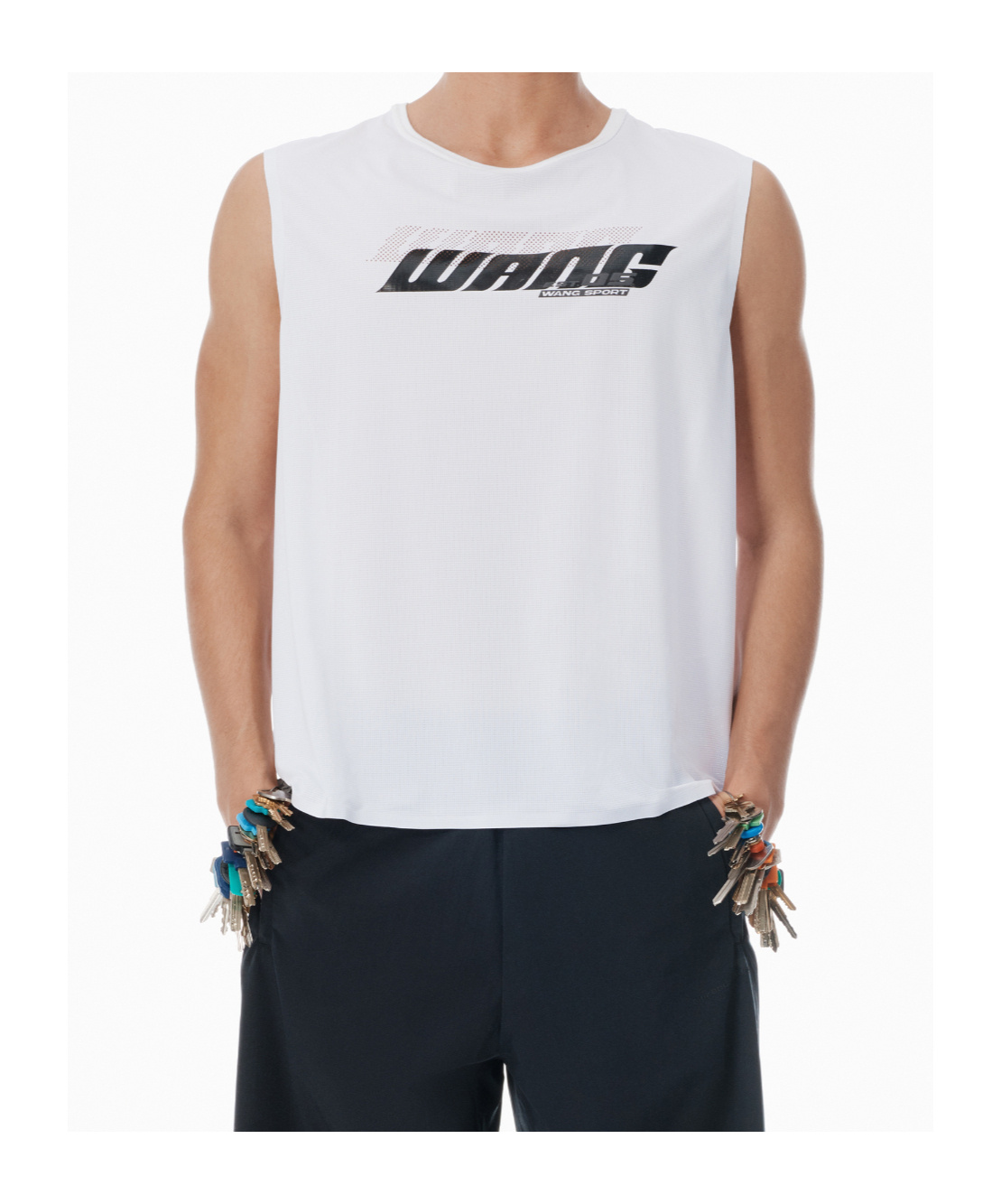 Alexander Wang White Graphic Logo Muscle Tank Top In White