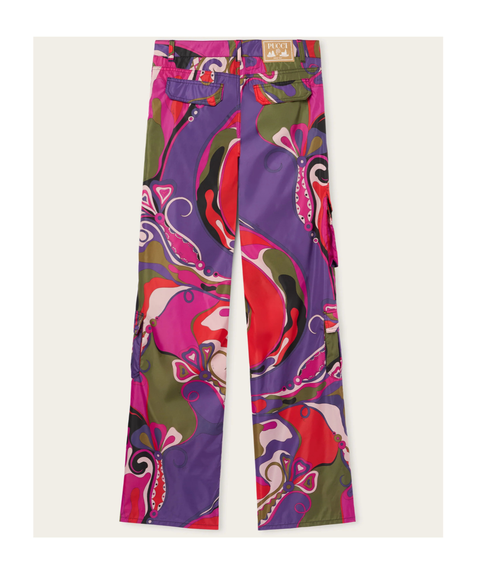Pucci Orchidee Printed Silk-twill Straight-leg Pants In Purple