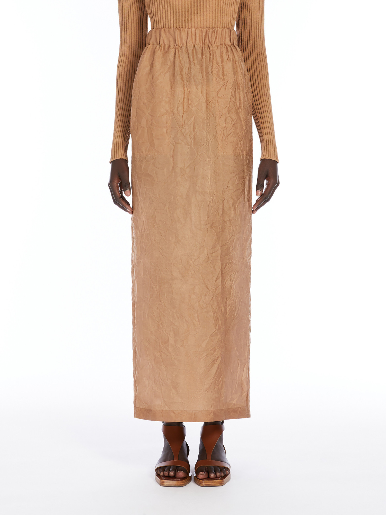 MAX MARA LONG SKIRT IN PURE SILK