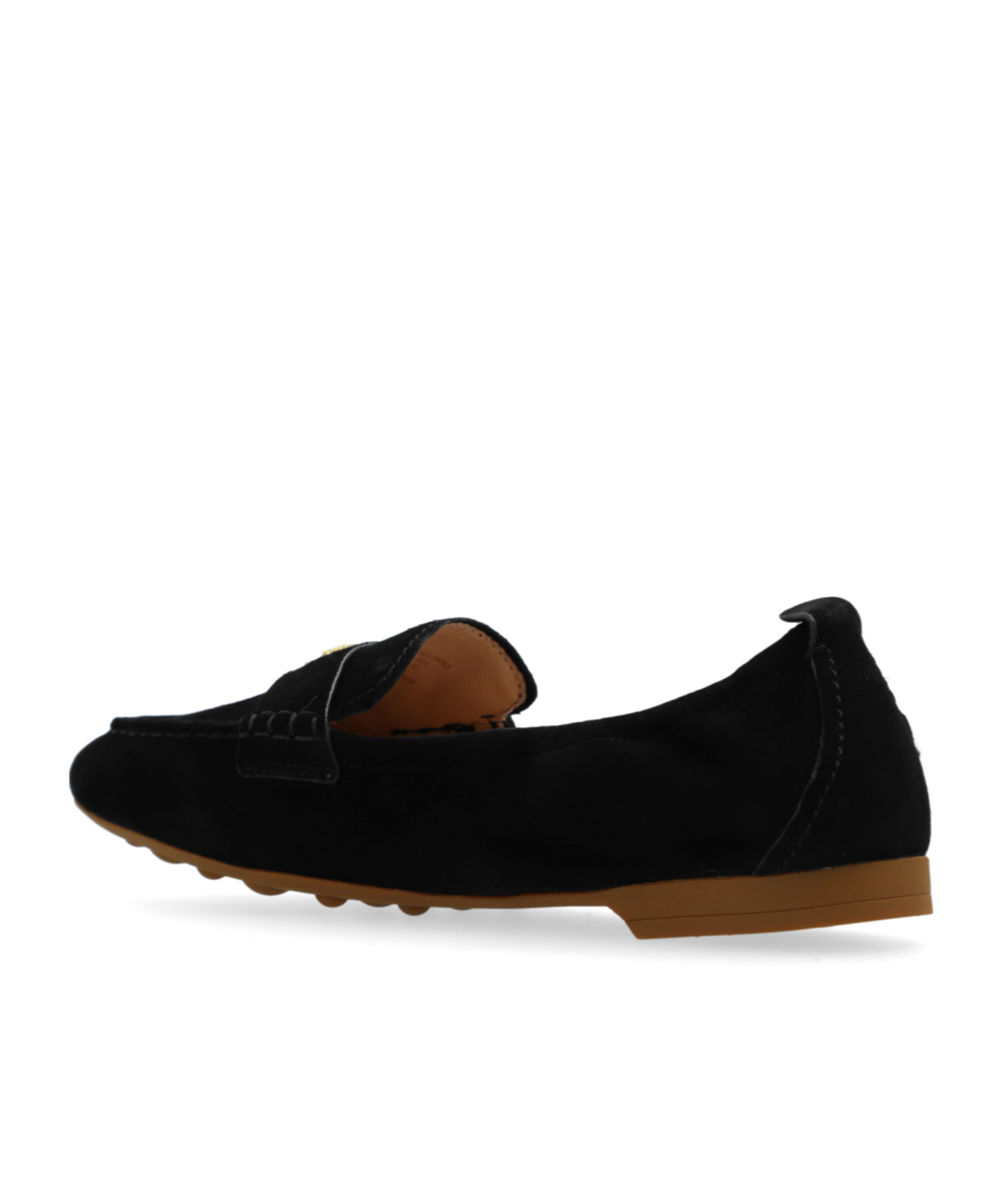 Kate Spade Eliza Logo-plaque Suede Loafers In Black