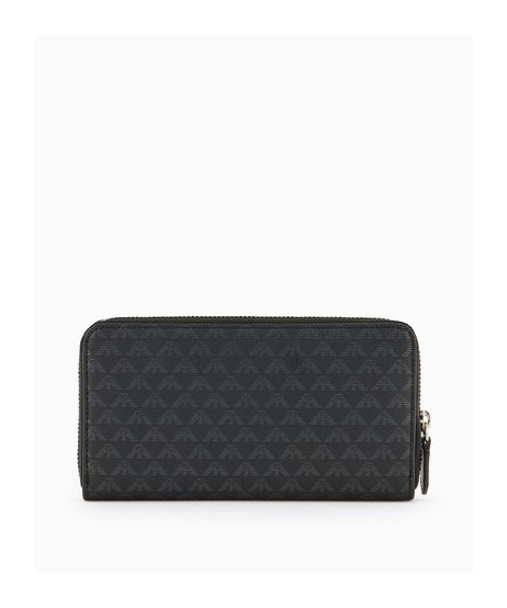 Shop Emporio Armani Monogram Wallet In Black