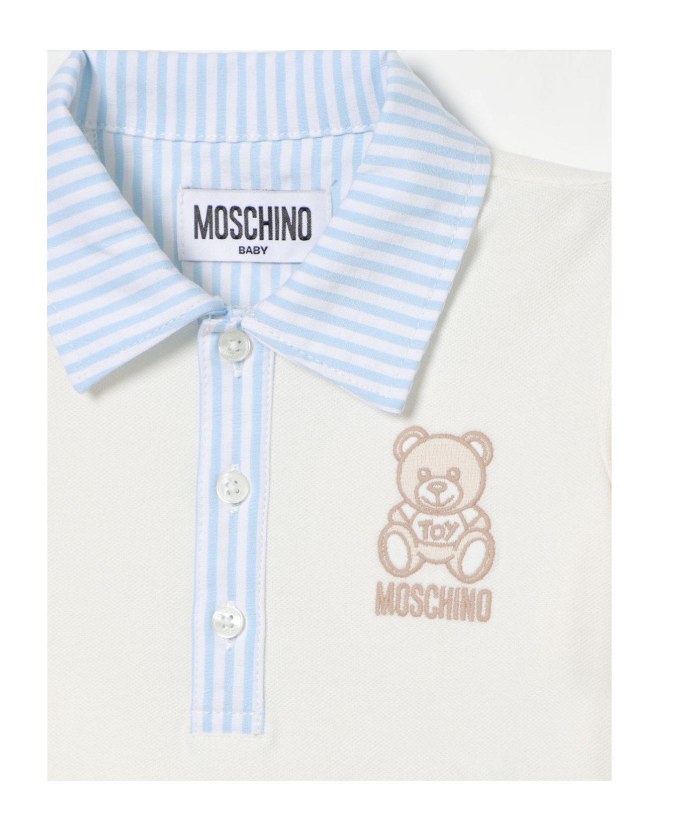Moschino Baby Boys Teddy Bear Polo Shirt In White