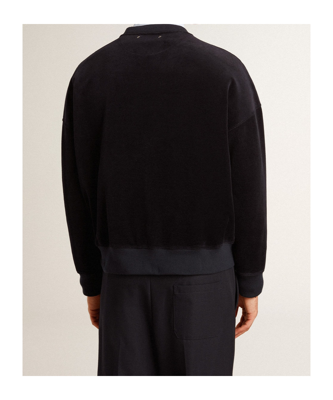 Golden Goose Black Chenille Embroidered Lettering Sweatshirt In Black