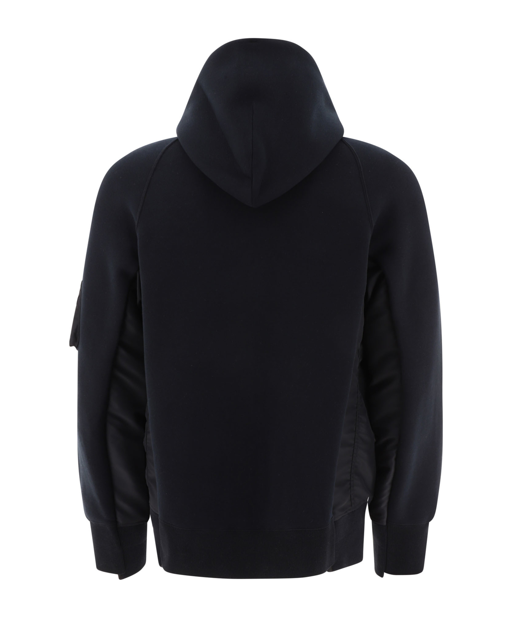 Sacai Men's Hybrid Zippered Hoodie In Black