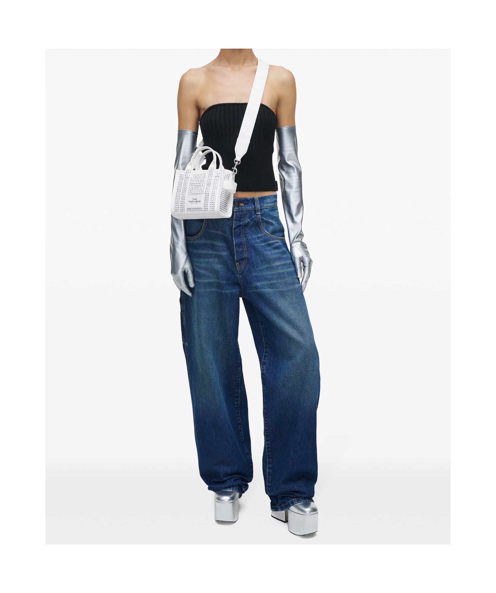 Marc Jacobs Women's The Crystal Canvas Small Tote Bag In White