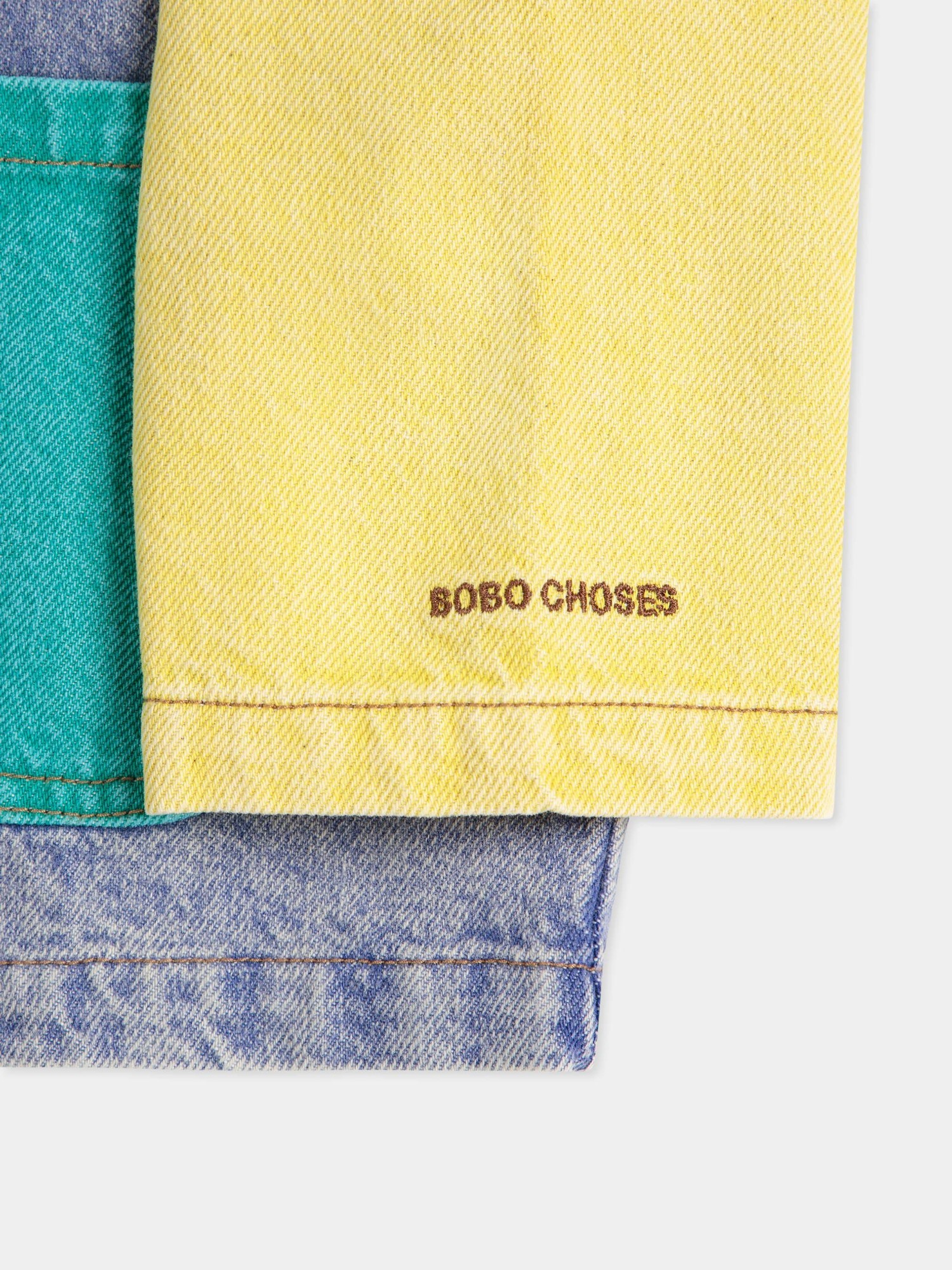 Bobo Choses Long-sleeved Denim Shirt In Multicolor