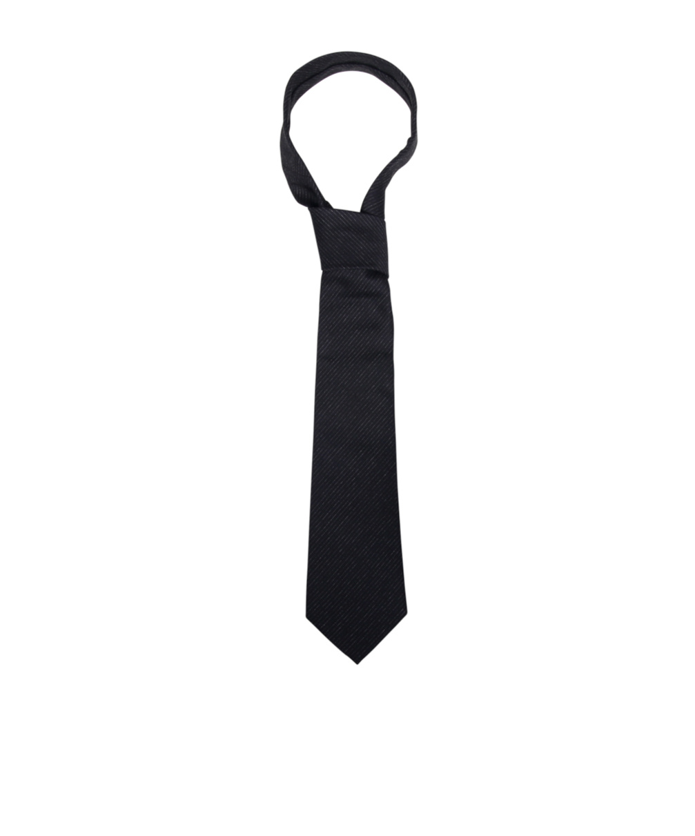 Saint Laurent Striped Tie In Black