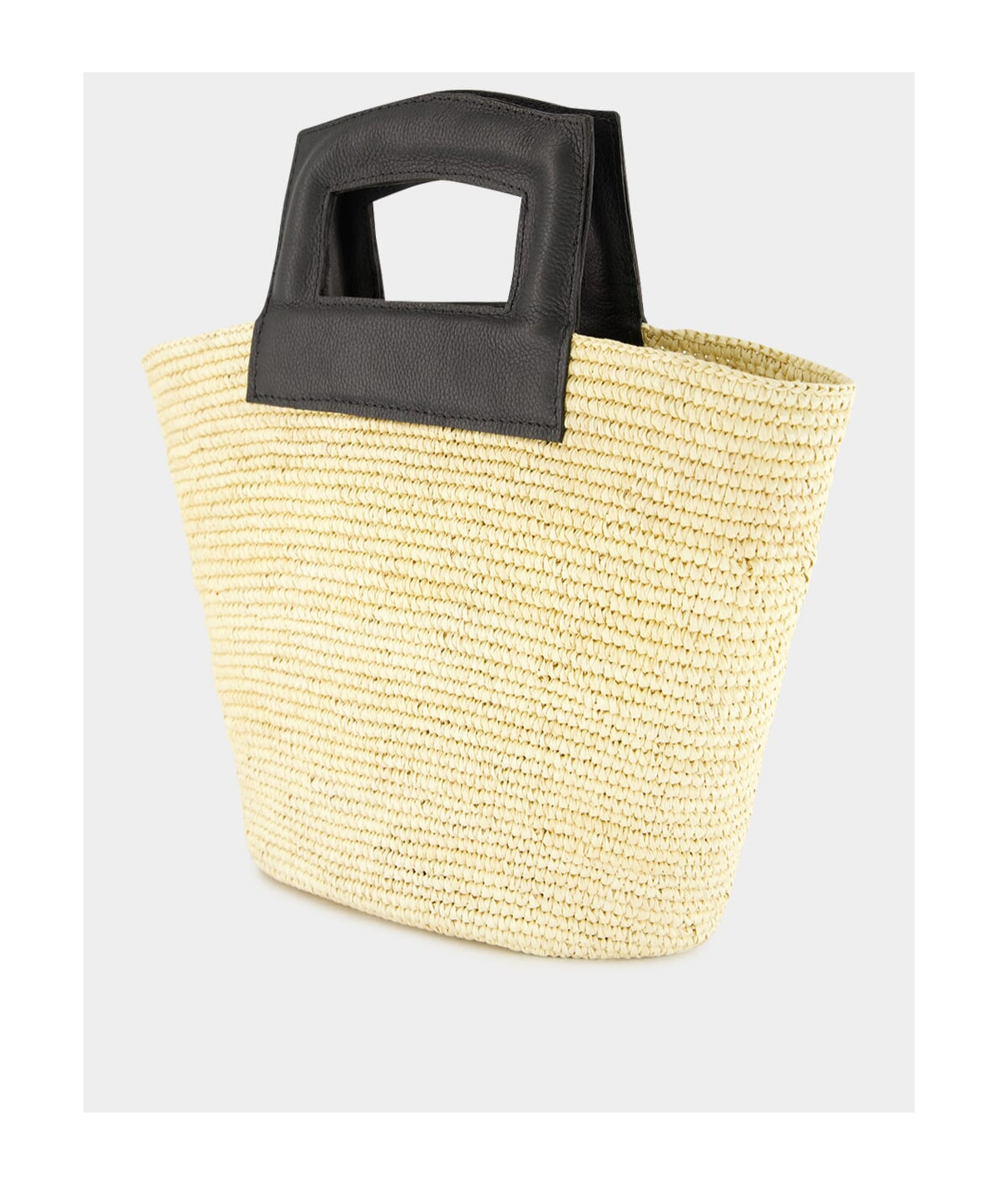 Sensi Studio Straw Leather-handle Tote Bag