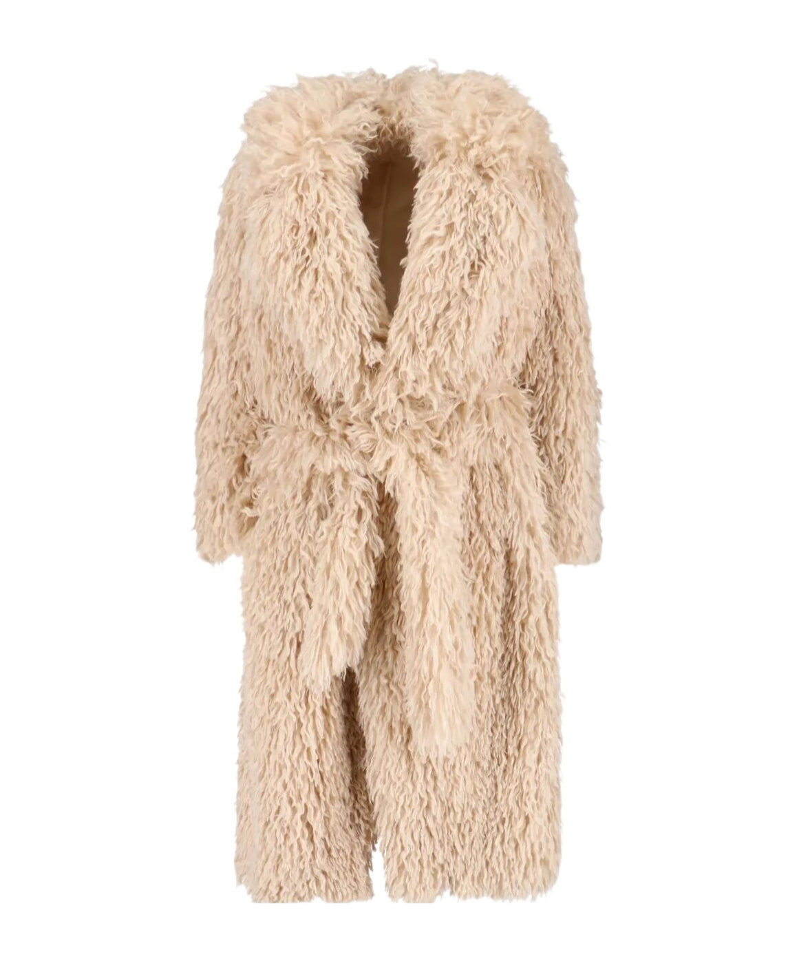 Tagliatore Waist Belted Long Length Textured Hooded Jacket In Multi
