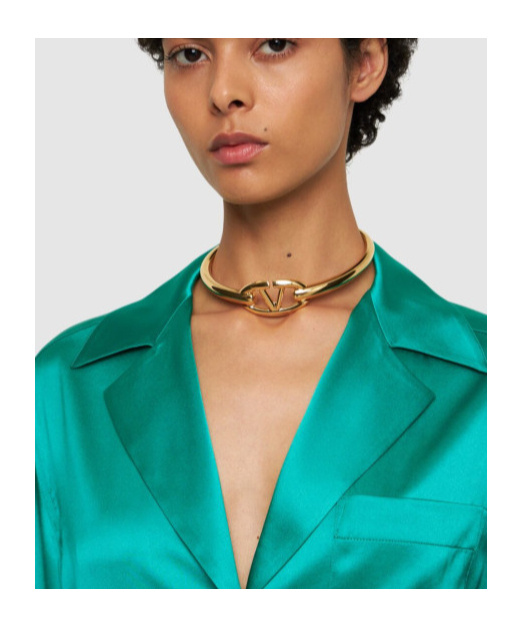 Shop Valentino V Mark Moon Necklace