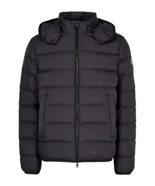 Moncler Montgenevre Virgin Wool Flannel Down Puffer Jacket In Black