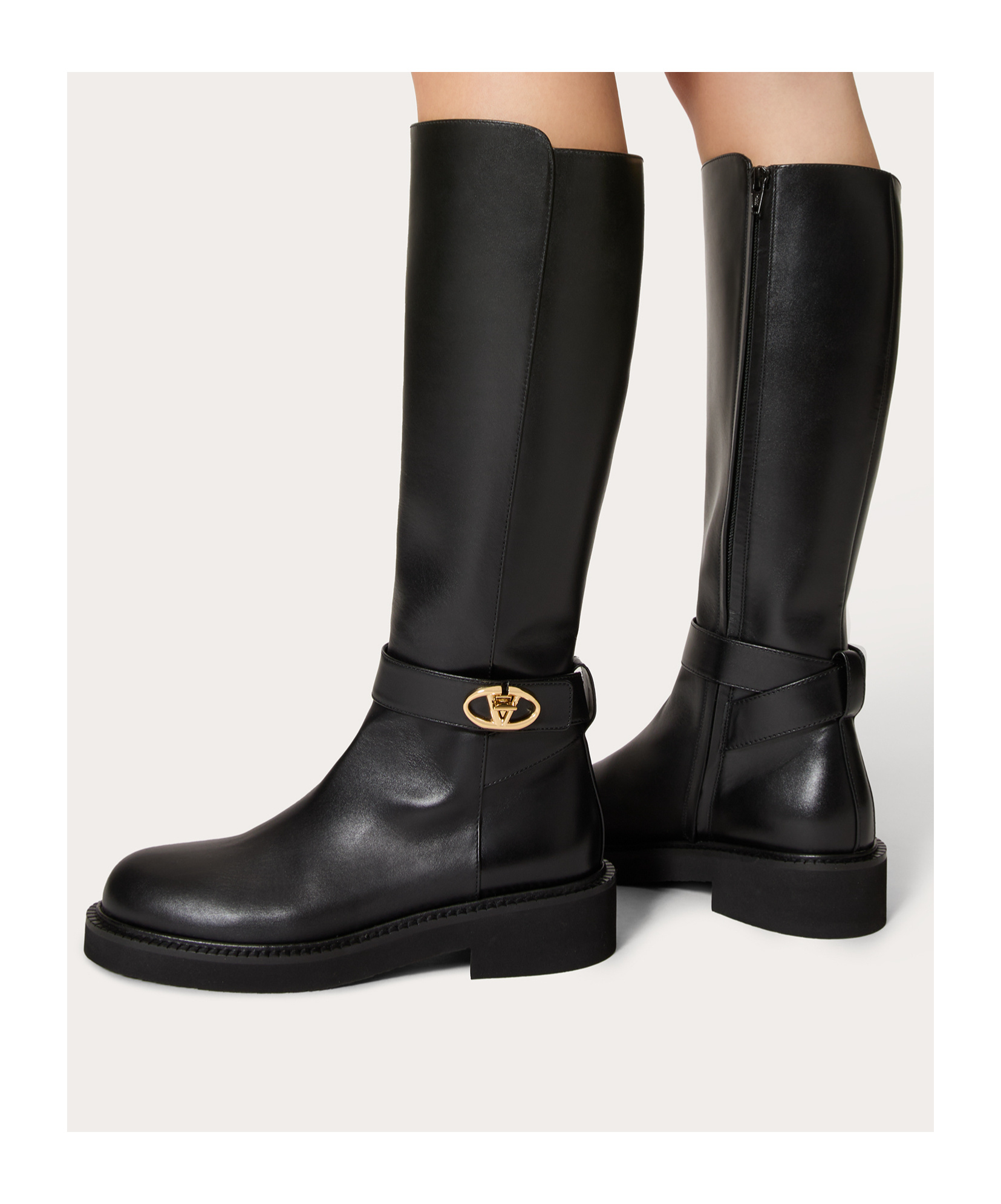 Valentino Garavani Vlogo Locker Boot In Black