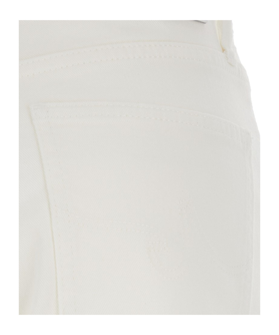 Ag White Jeans With Belt Loops And Logo Patch On The Rear In White