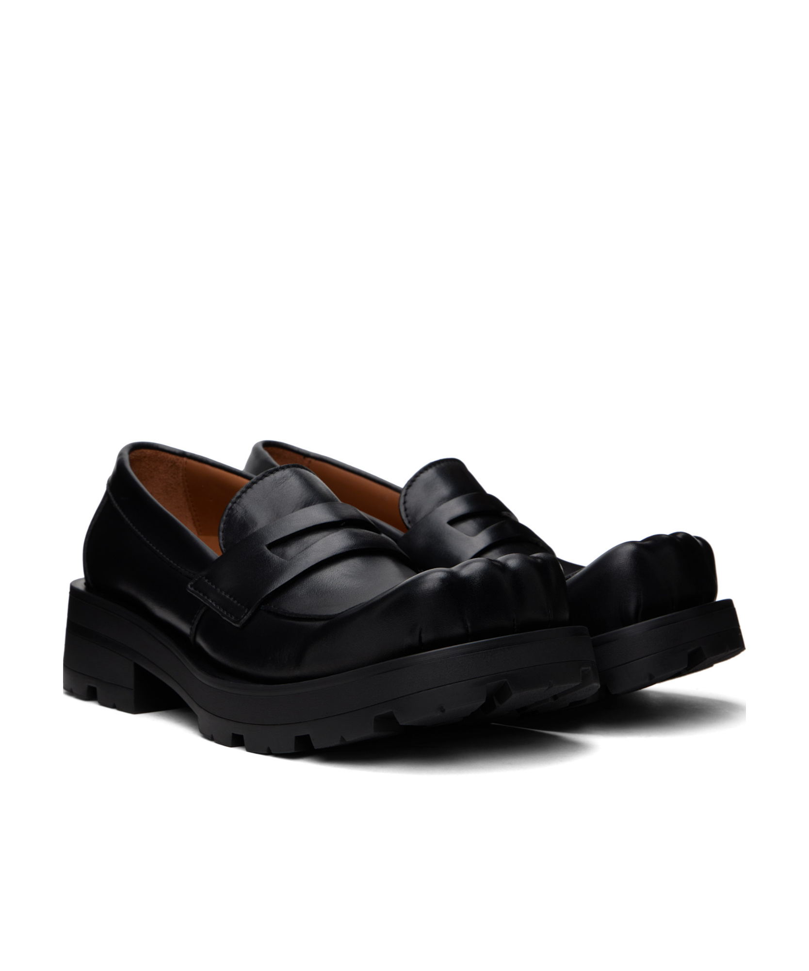 Charles Jeffrrey Loverboy Square Head Loafer Shoes In Black