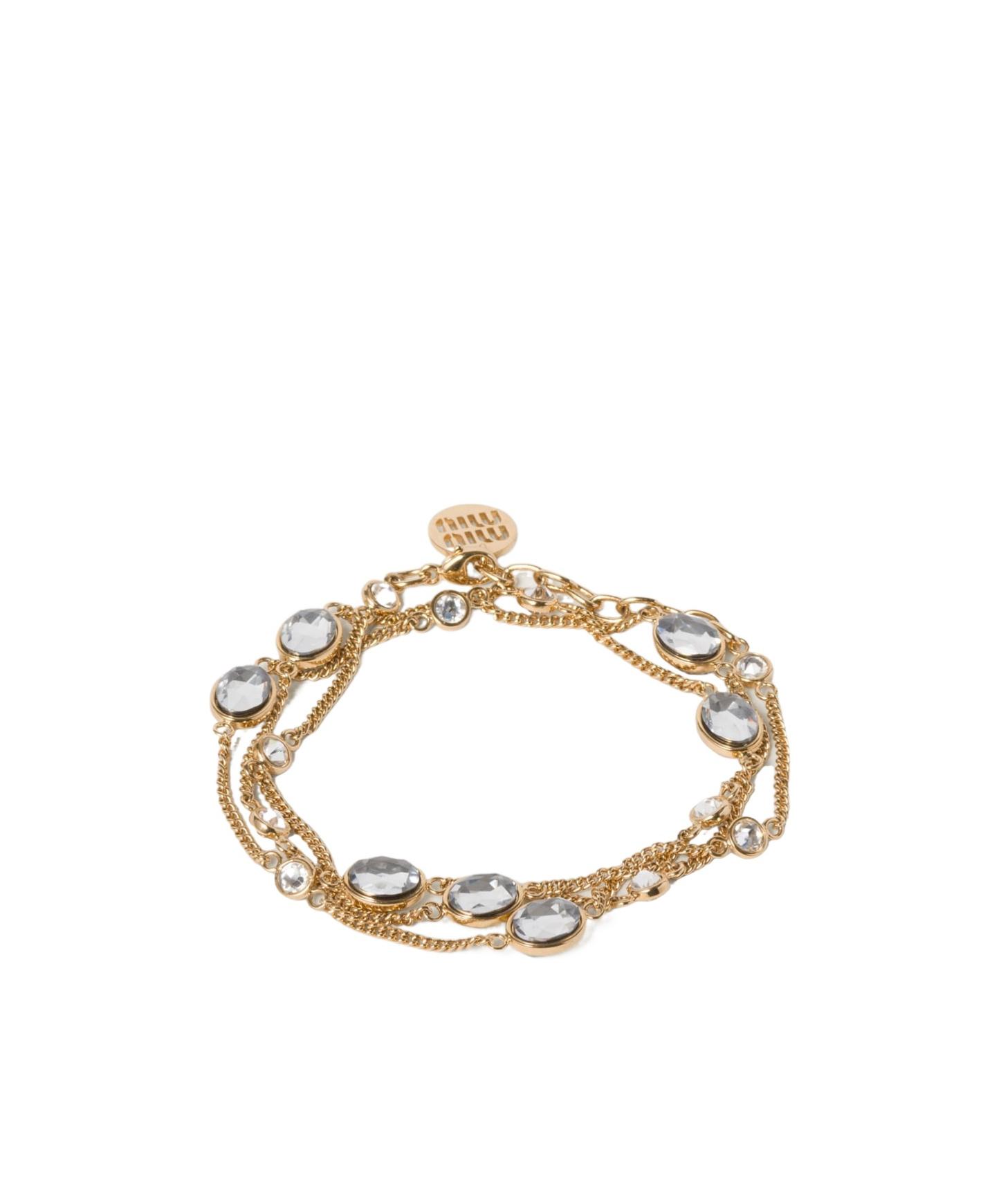 Miu Miu Crystal Inlaid Bracelet In Multicolor