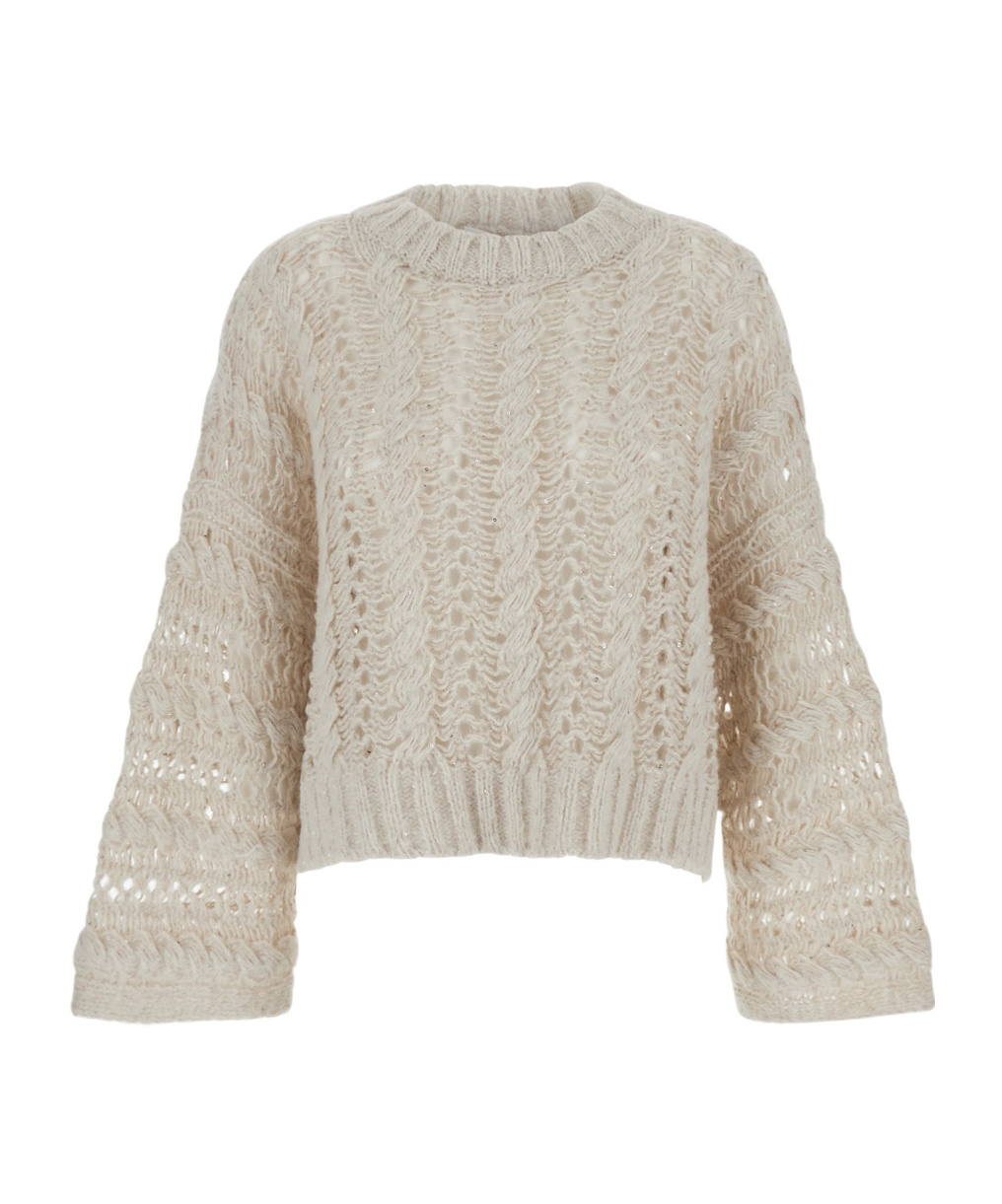 Antonelli Crew Neck Long Sleeve Sweater In Animal Print