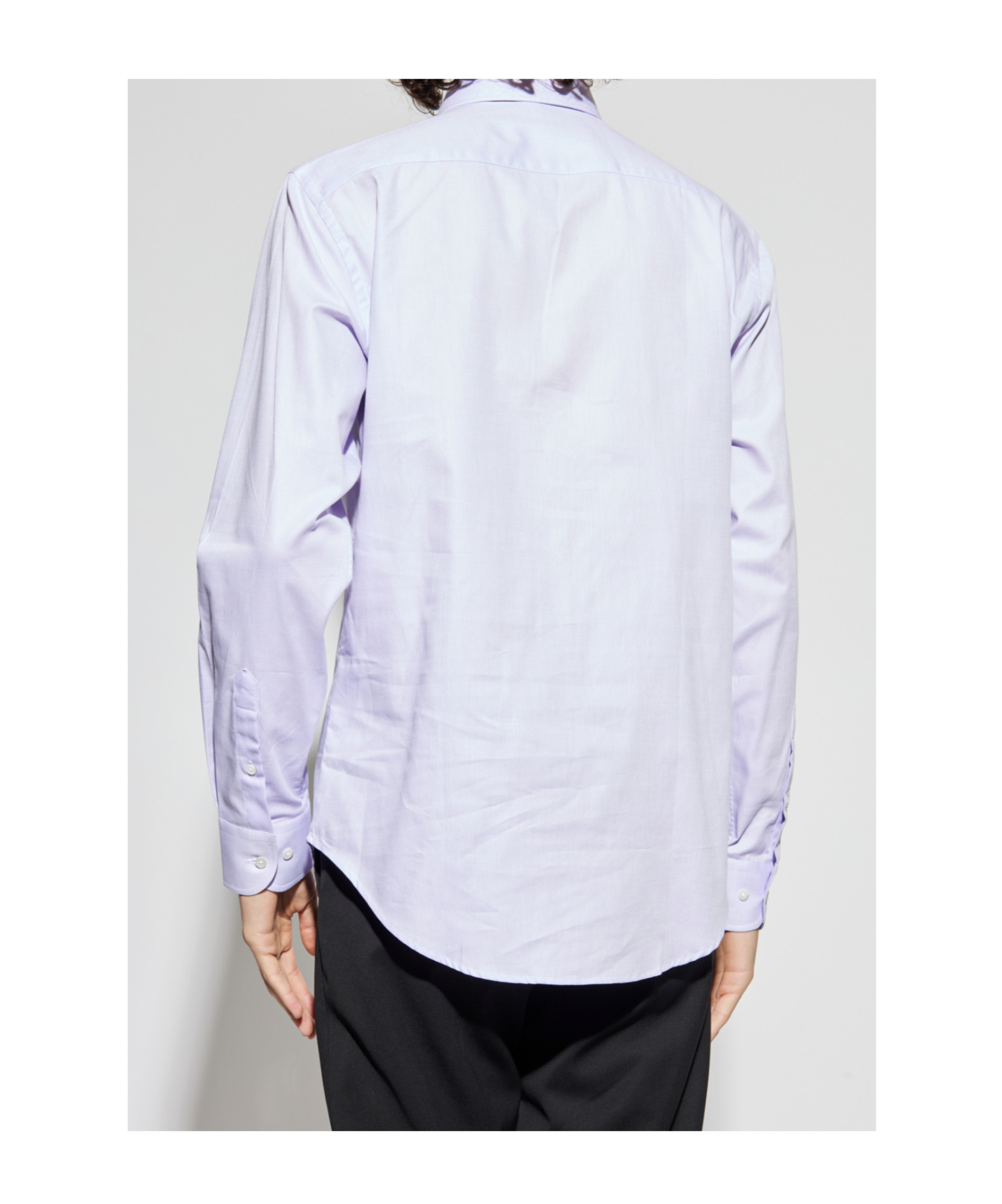 Emporio Armani Long-sleeved Button-down Shirt In Blue