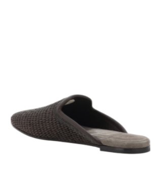 Brunello Cucinelli Braided Slip-on Mules In Black