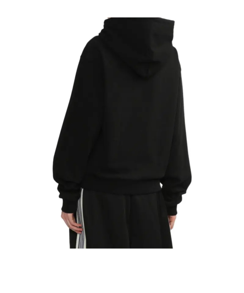 We11 Done Logo-appliqué Hoodie In Black
