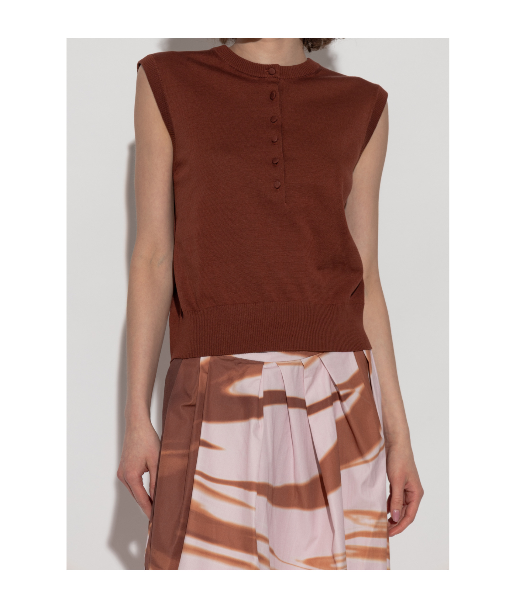 Shop Dries Van Noten Sleeveless Vest In Brown