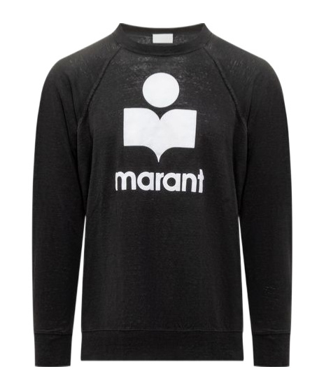 Isabel Marant Logo-printed Long-sleeved T-shirt In Black