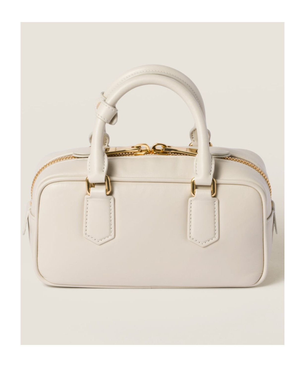 Miu Miu Arcadie Leather Bag In Chalk White