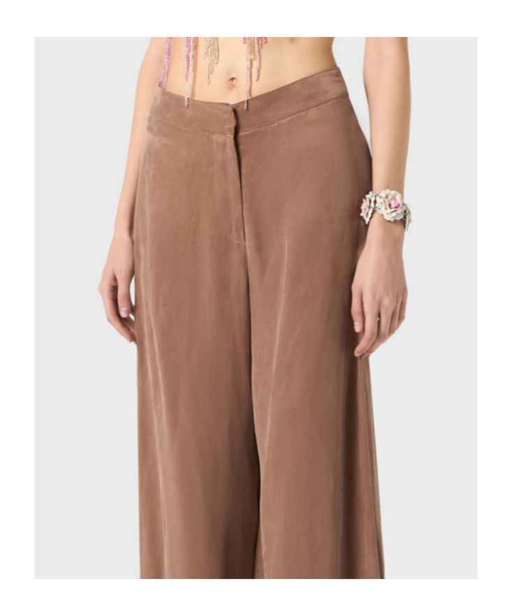 Blumarine Pants In Gabardine In Brown