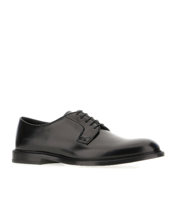 Doucal's Triumph Blue Leather Lace Up Shoes In Black