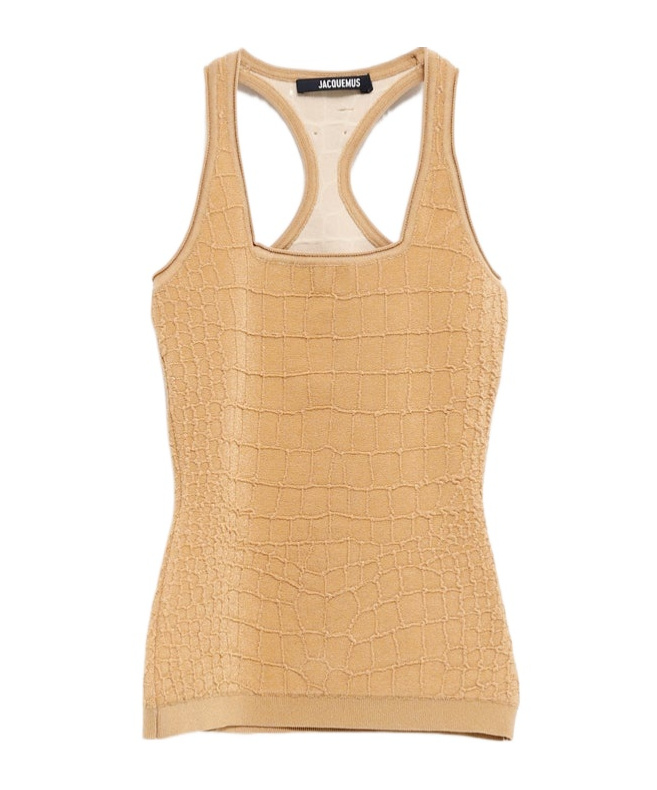 Jacquemus Square-neck Sleeveless Vest In Nude