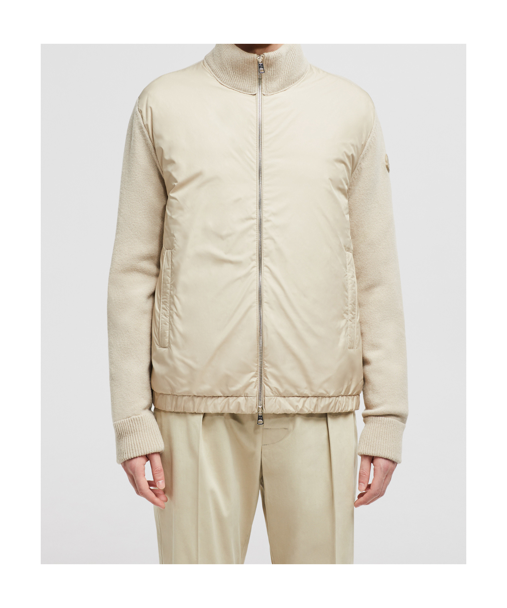 Moncler Padded Wool  Cashmere Zippered Cardigan In White