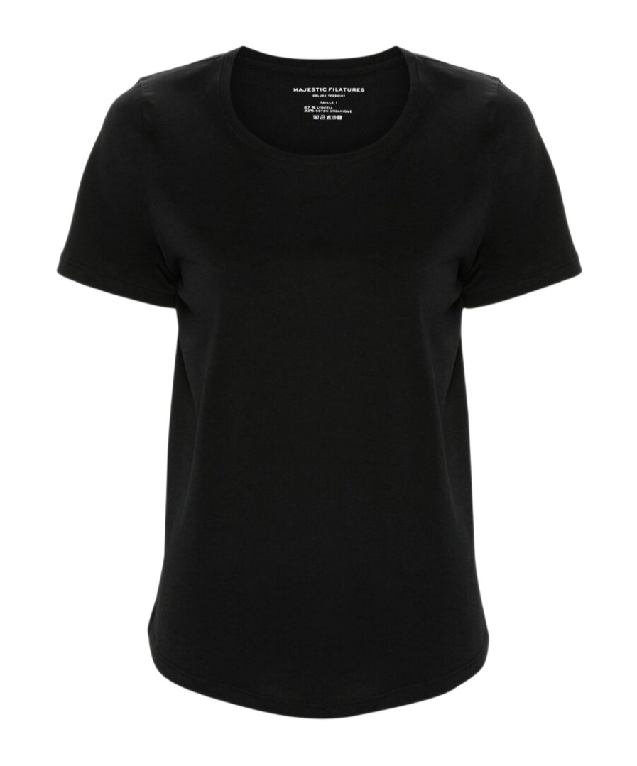 Shop Majestic Round-neck T-shirt In Black