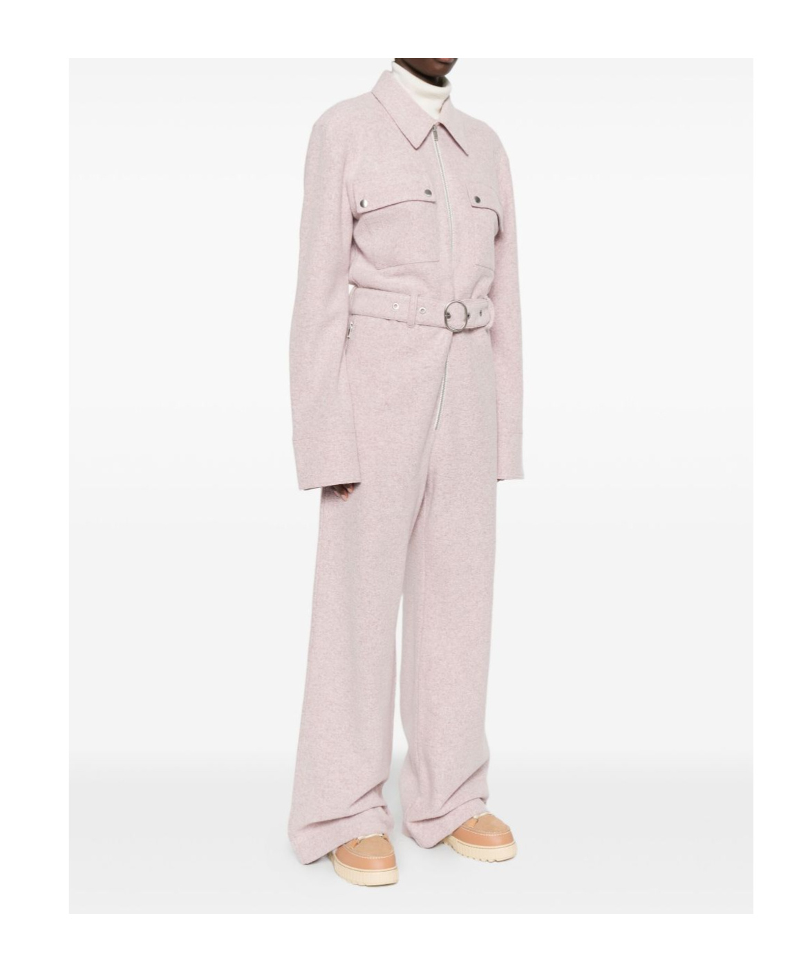 Jil Sander Wool Blend Jumpsuit In Purple