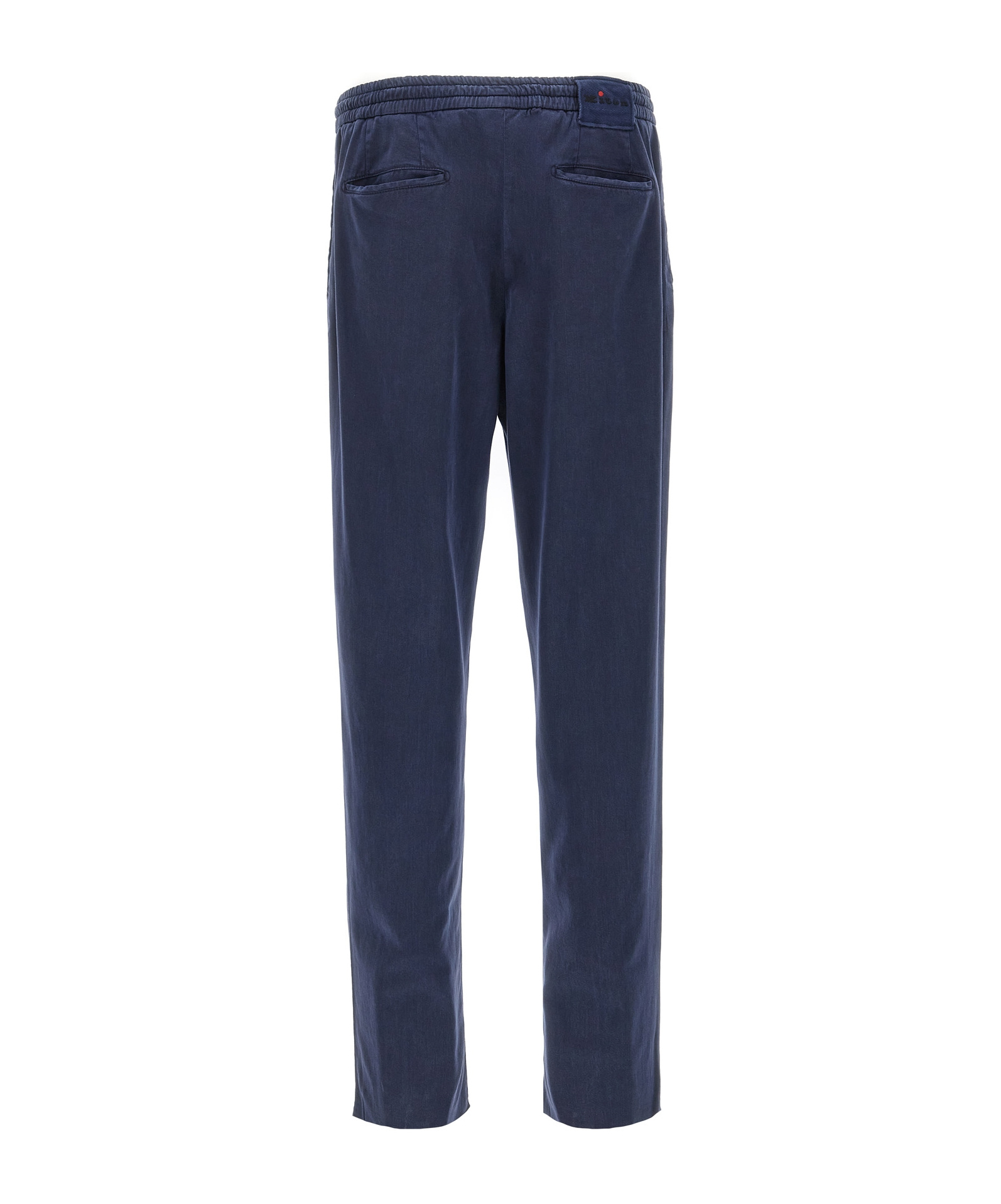 Shop Kiton Rear Elastic Waist Casual Pants In Blue