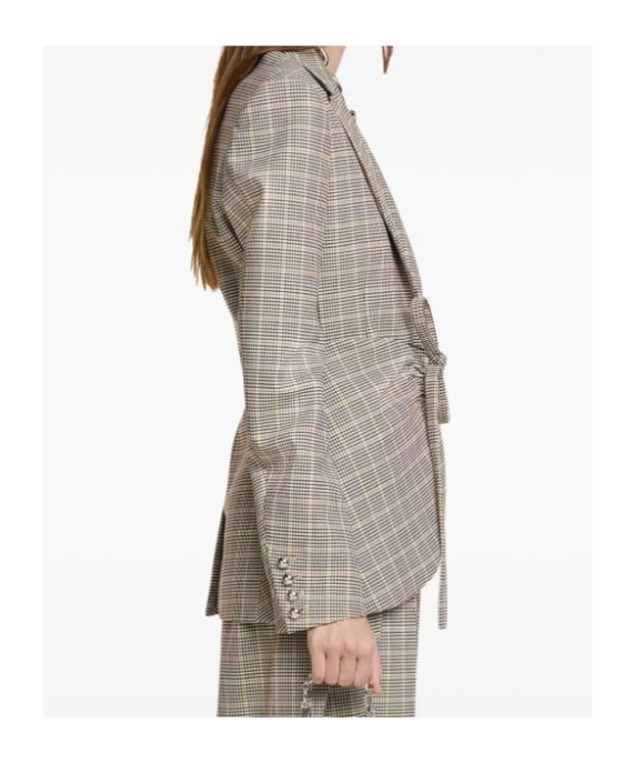 Rabanne Plaid Check Fitted Jacket In Nude