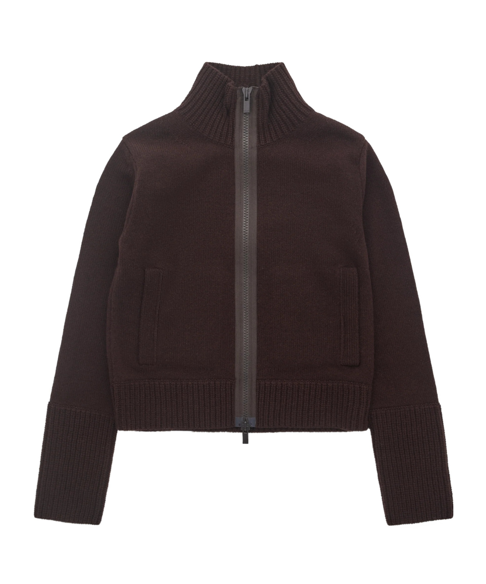 Sacai Loose Wool Knit Sweater In Brown