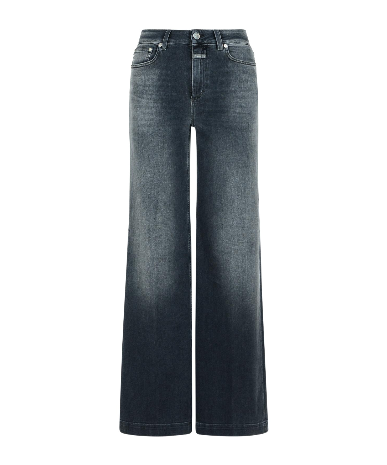 Closed Emblem Patch Denim Trousers In Black