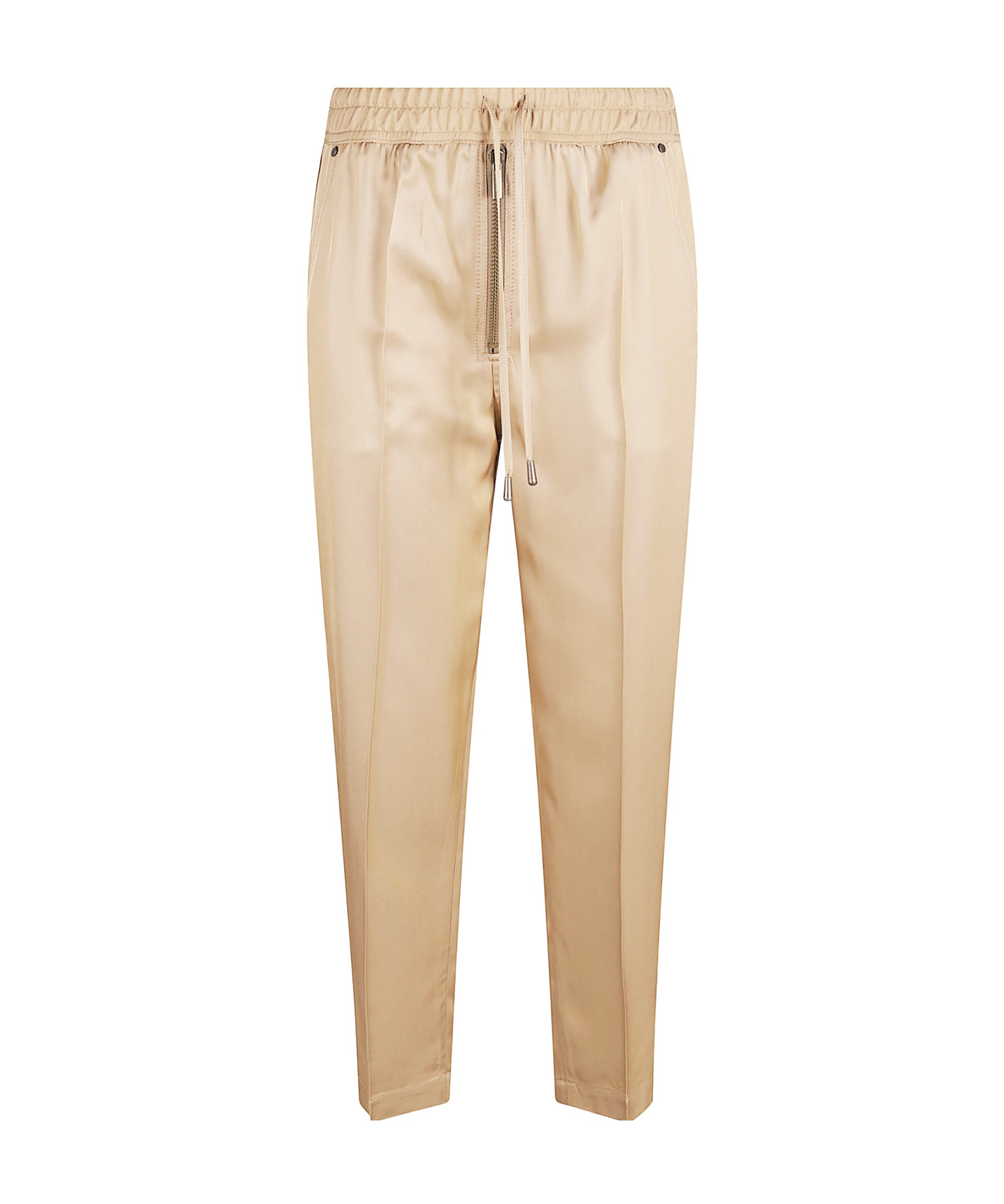 True Royal Elastic Waist Casual Pants In Nude