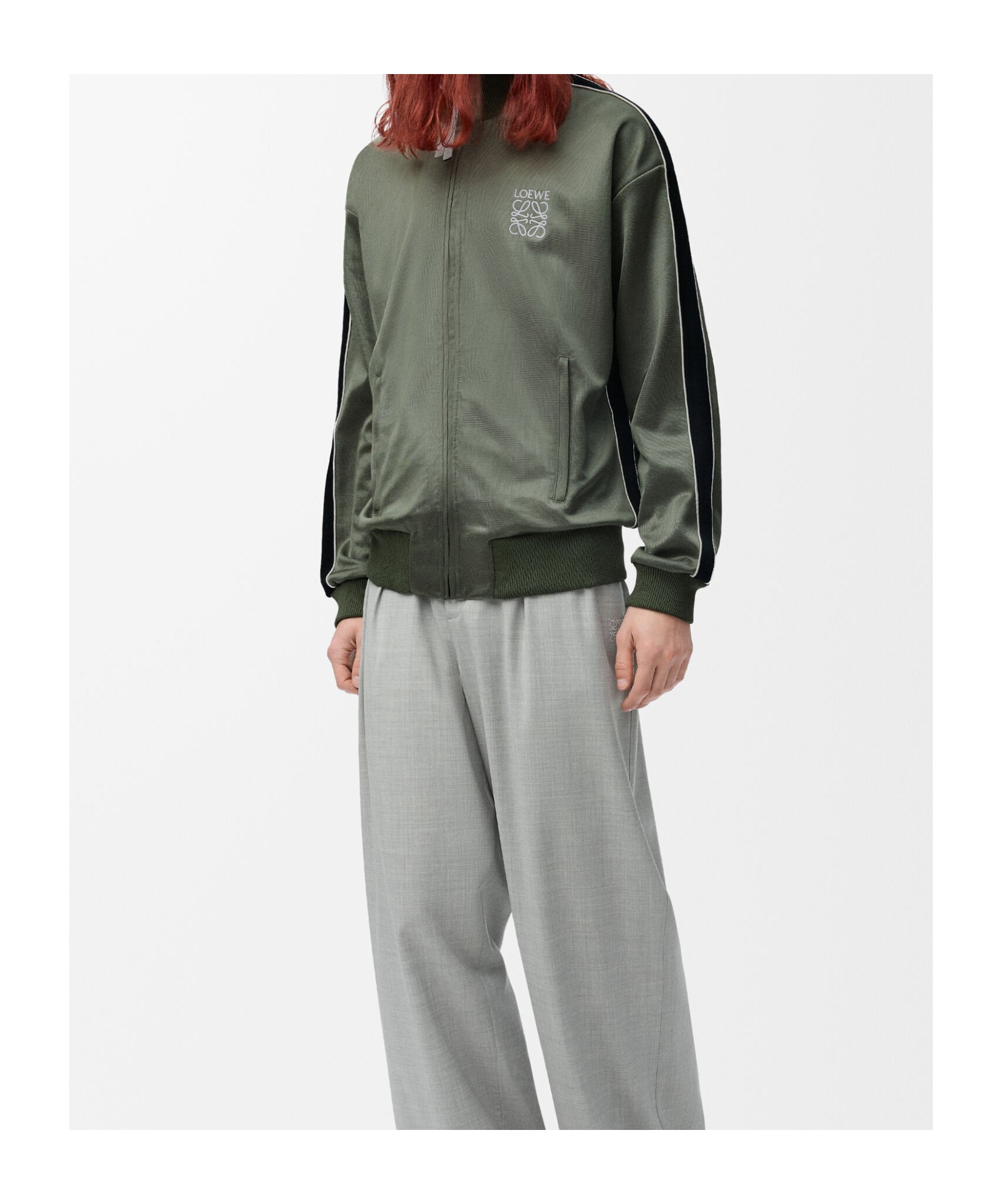 Loewe Twill-trimmed Logo-embroidered Tech-jersey Track Jacket In Multi